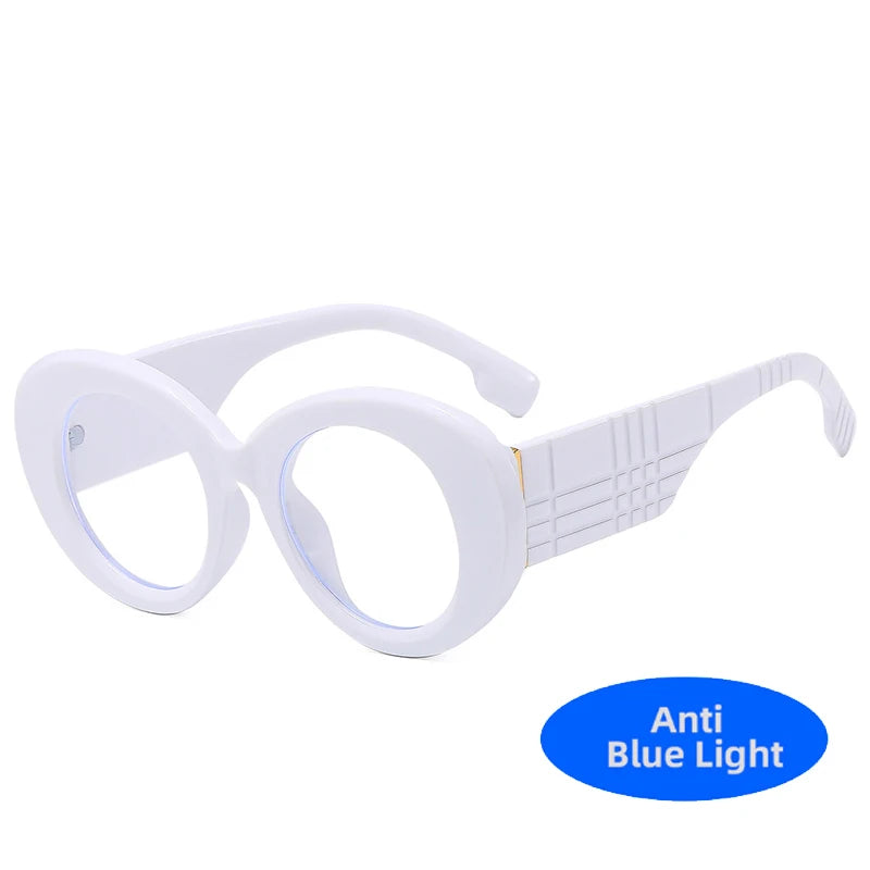 Retro Stripe Yellow Anti Blue Light Glasses For Women