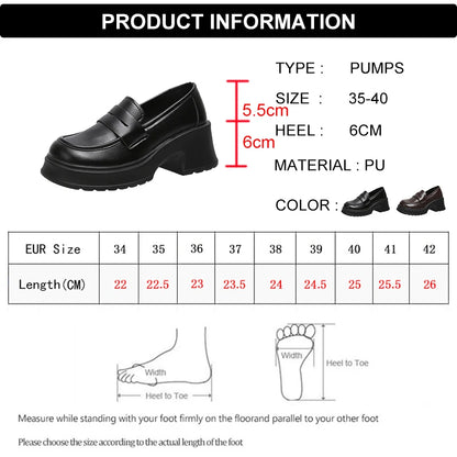 Women's Loafers Spring British Style Slip On Platform Shoes for Women.