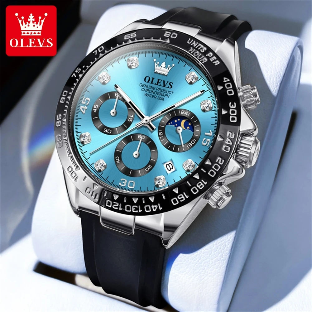 Luxury Men Chronograph Sport Wristwatch.