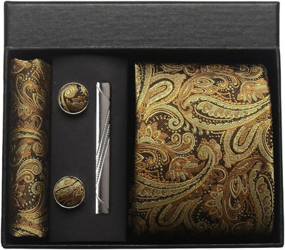 100% Silk Necktie Paisley Floral Mens Tie.