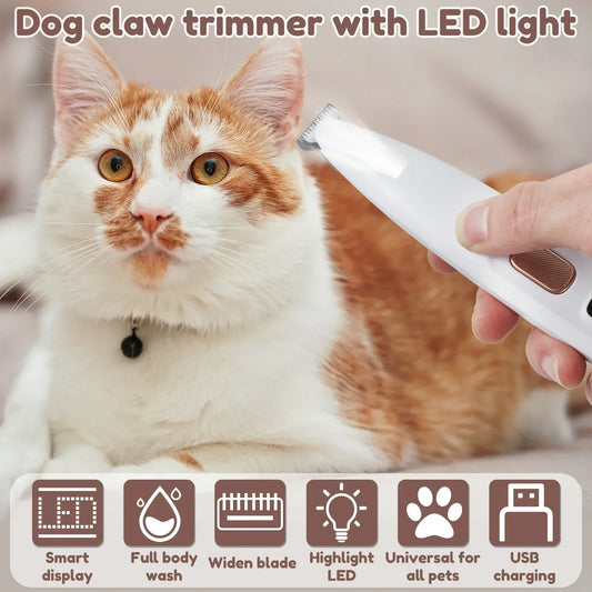 Dog Paw Trimmer with LED Light Fully Waterproof.