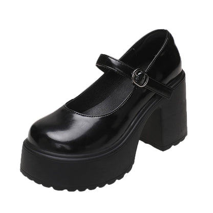 Chunky Platform High Heels Pumps Women.