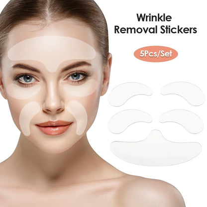 Reusable Silicone Wrinkle Removal Sticker. Forehead Neck Eye Wrinkle Removal Stickers. Anti Aging and Face Lifting Patches. - BLAKESTORE-NG