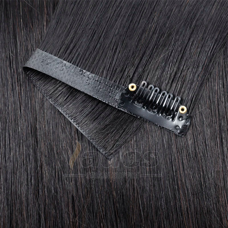 Human Hair Invisible PU Weft Clip.