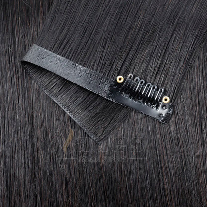 Human Hair Invisible PU Weft Clip.