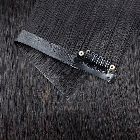 Human Hair Invisible PU Weft Clip.