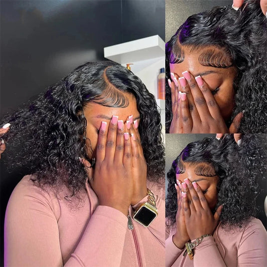 Deep Curly 13x4 Bob Wig Lace Front Human Hair Wig - BLAKESTORE-NG