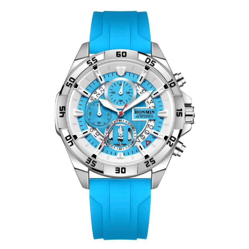 Unisex men’s watch with silicone strap.