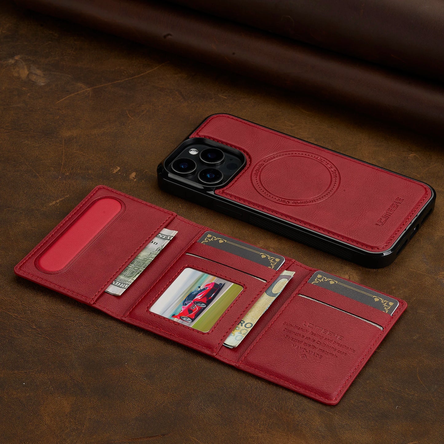 2 In 1 Detachable Magnetic Leather Case For iPhone