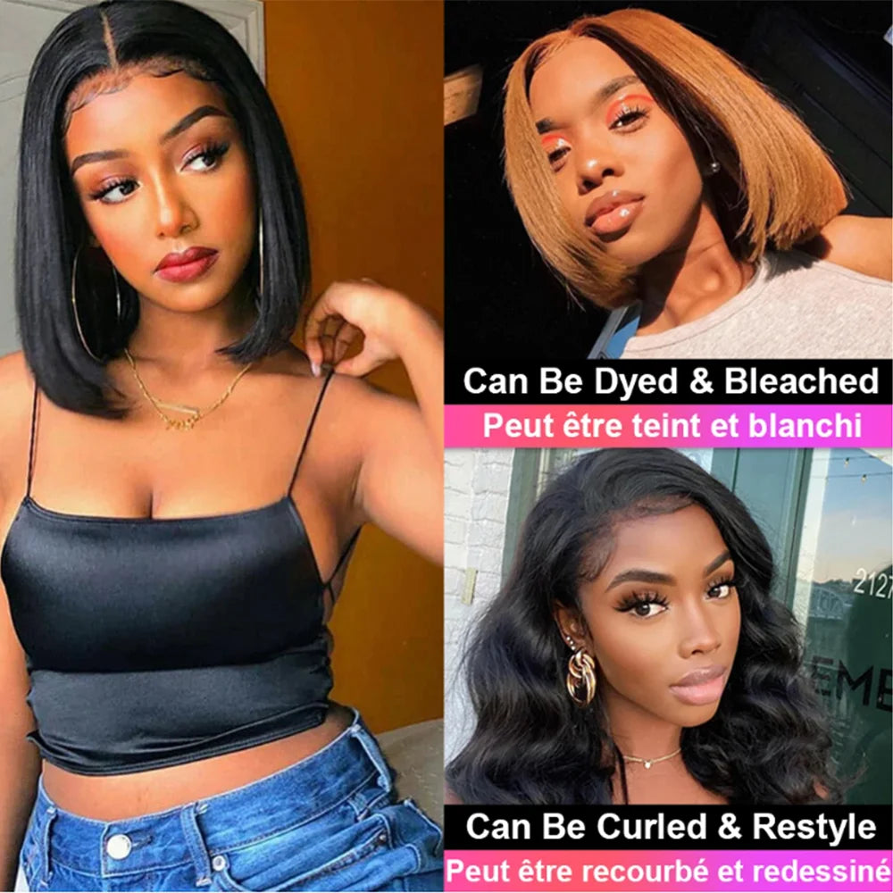 12Inch Bob Wig Human Hair Pre Plucked - BLAKESTORE-NG