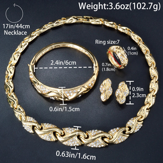 4 Pcs Jewelry Design Set. High Quality 18K Gold Plated. - BLAKESTORE-NG