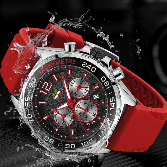 Chronograph Men Luxury Watches with Silicone Band. - BLAKESTORE-NG
