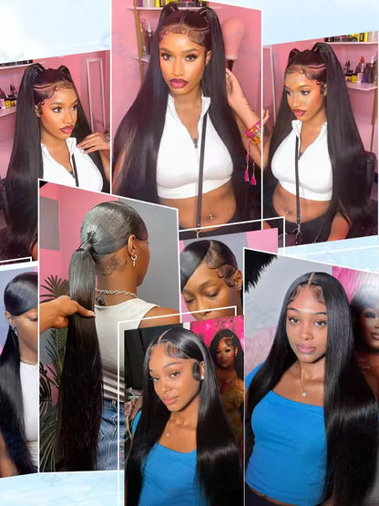 30 38 Inch 200 Density Bone Straight 13x4 HD Lace Frontal Human Hair Wig Brazilian 13x6 Lace Front Wigs Pre Plucked For Women - BLAKESTORE-NG