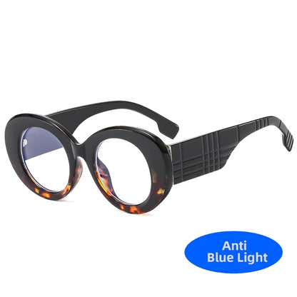 Retro Stripe Yellow Anti Blue Light Glasses For Women