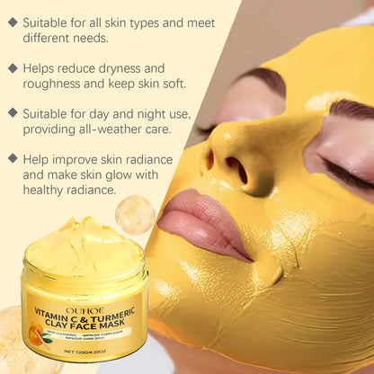 Turmeric VitaminC Clay Deep Cleansing Facial Mask.
