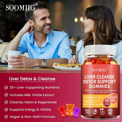 Liver Cleanse Detox Gummies + Liver Nutrients with Milk Thistle Extract.