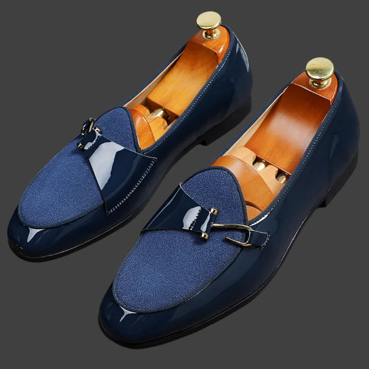 Men's Casual Leather Buckle Shoe. Wedding Shoe for Men