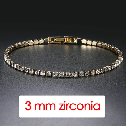 Hip Hop Iced Out 3/4/5mm Crystal Tennis Bracelet for Men.