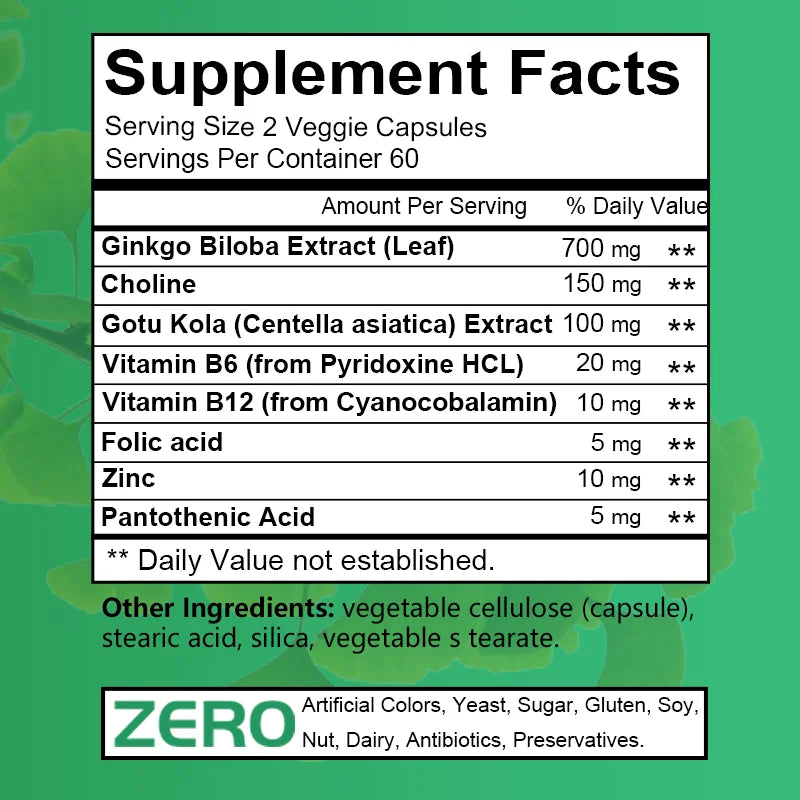 Balincer Ginkgo Leaf Extract Supplement - For Brain and  Memory Health for Men and Women. - BLAKESTORE-NG