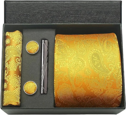100% Silk Necktie Paisley Floral Mens Tie.