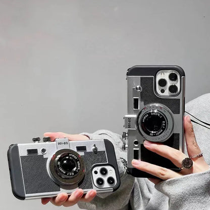 Emily In Paris 3D Retro Camera Leather Case for IPhone.