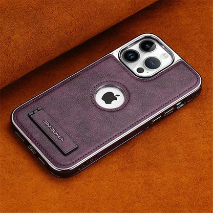 Bumper Leather Folding Kickstand Phone Case.