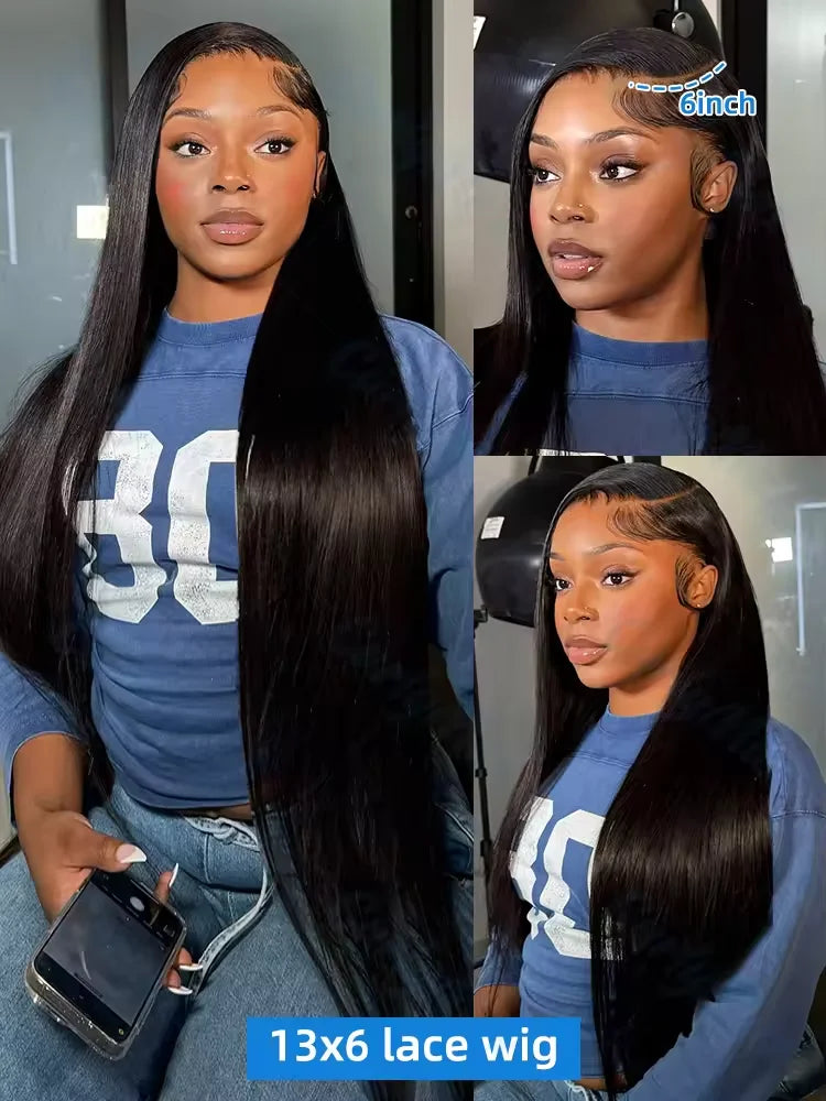 30 38 Inch 200 Density Bone Straight 13x4 HD Lace Frontal Human Hair Wig Brazilian 13x6 Lace Front Wigs Pre Plucked For Women - BLAKESTORE-NG