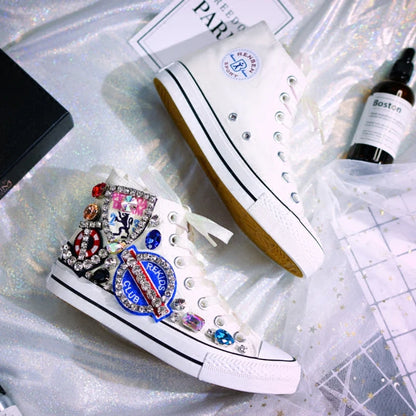 Woman Canvas Shoes Flat Platform Loafers.