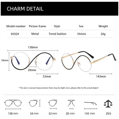 Semi-Rimless S Shape Glasses .
