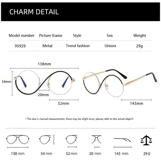 Semi-Rimless S Shape Glasses .