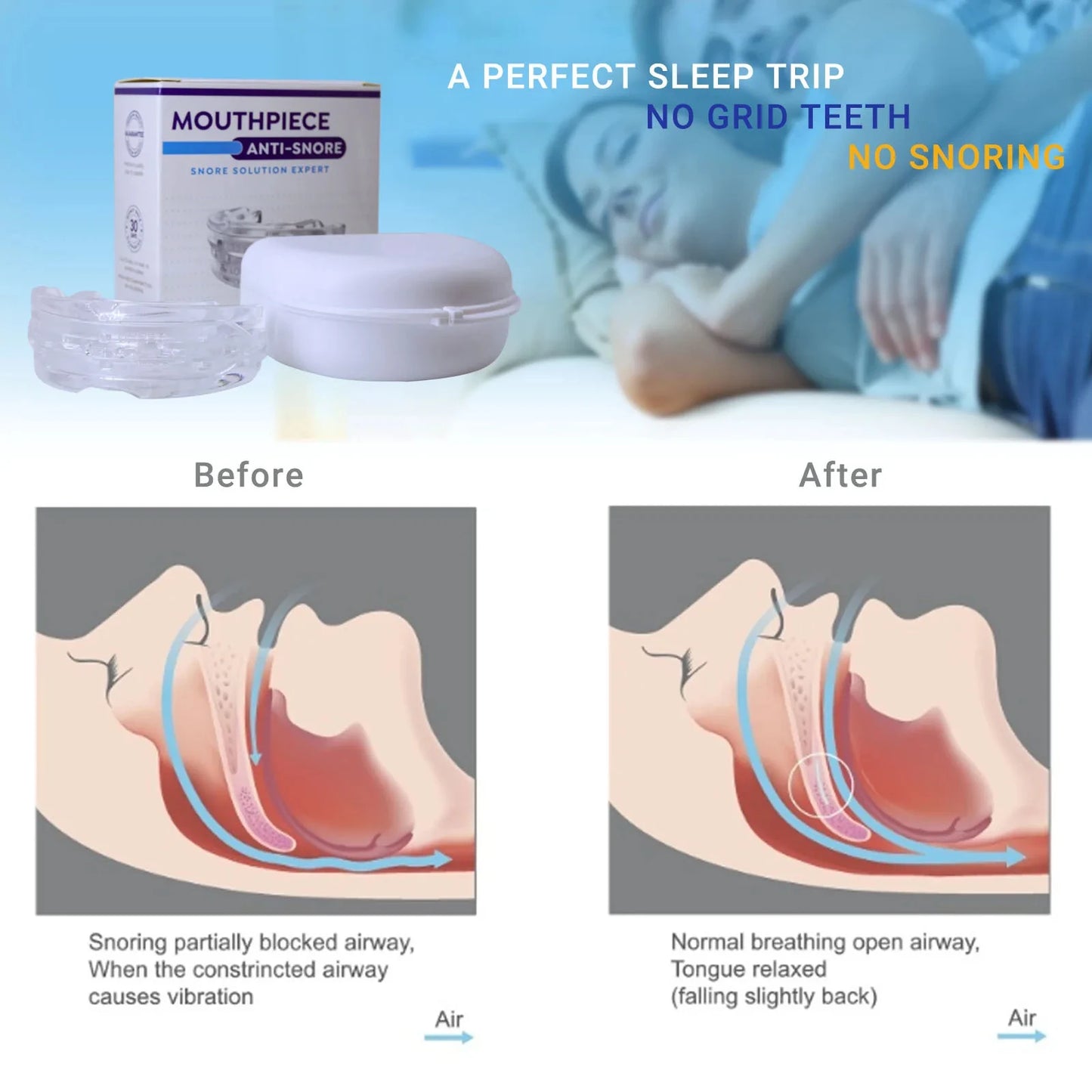 Adjustable Anti Snoring Mouth Guard.
