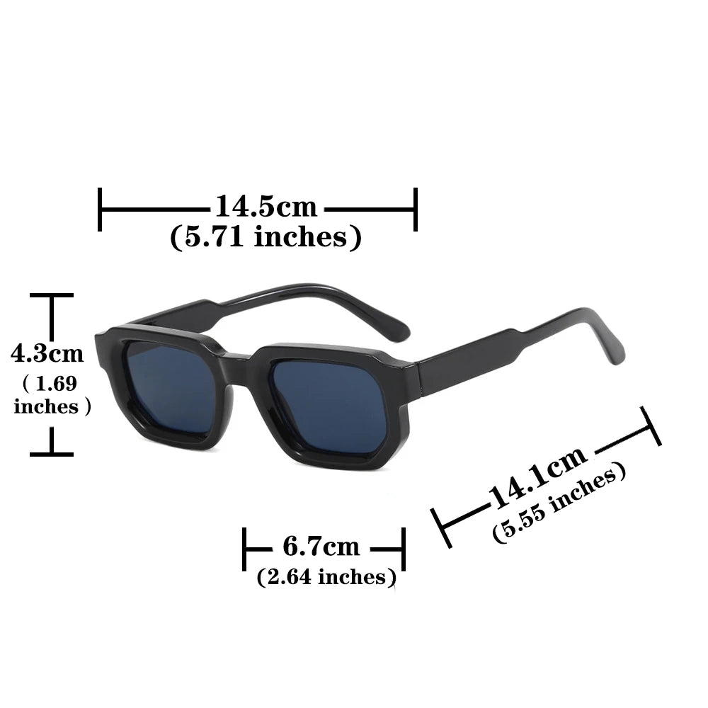 Men Vintage Rectangle Frame Sunglasses.