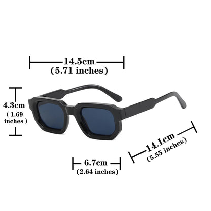 Men Vintage Rectangle Frame Sunglasses.