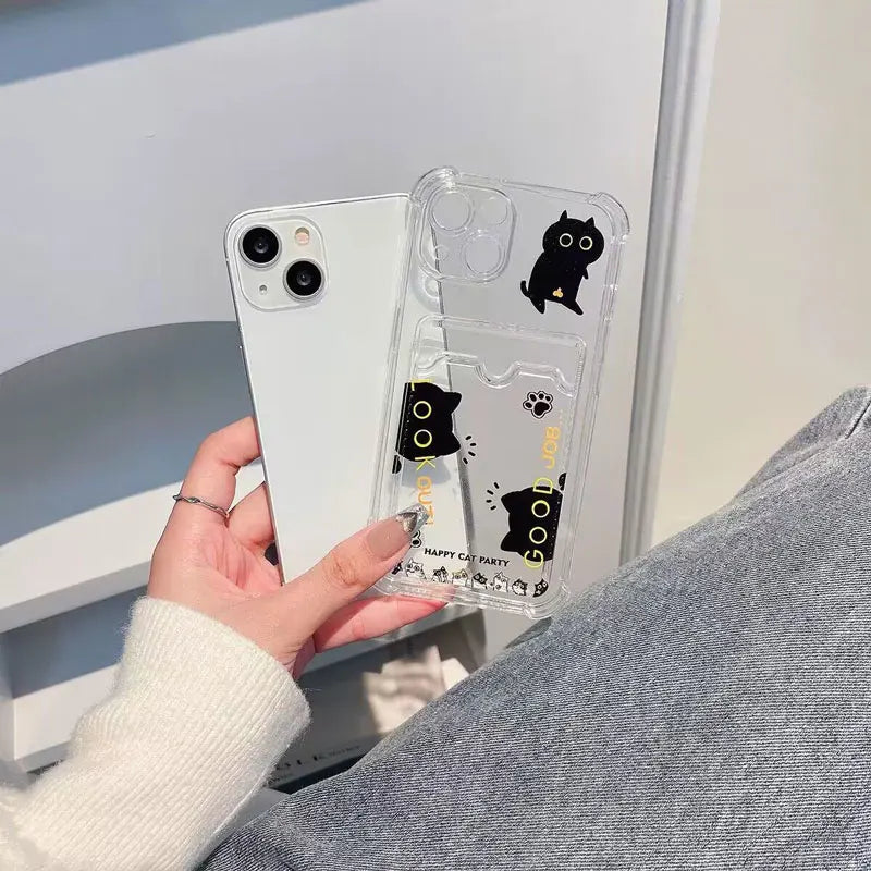 Cat Pattern Pocket Phone Case.