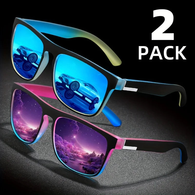 2pcs Square Polarized Sunglasses.