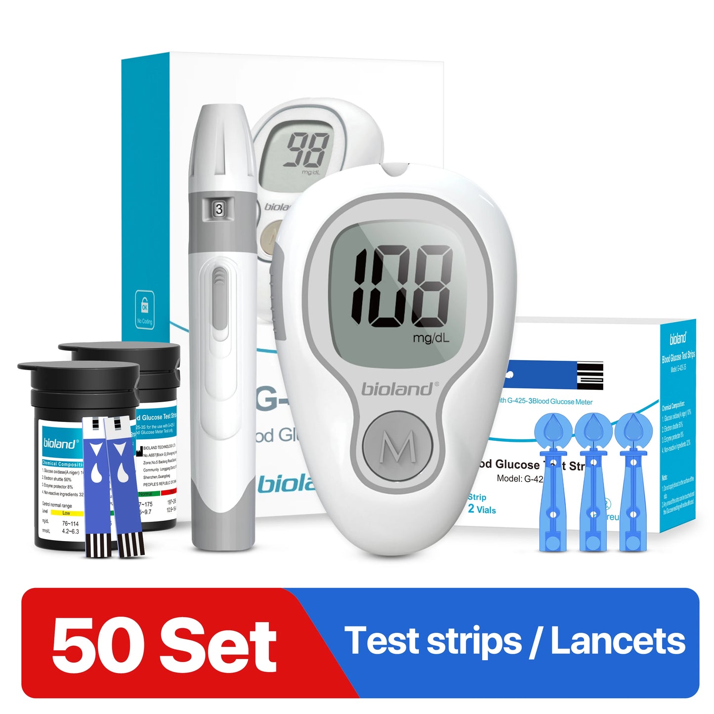 Blood Glucose Meter with Bllod Sugar Test Strips - BLAKESTORE-NG
