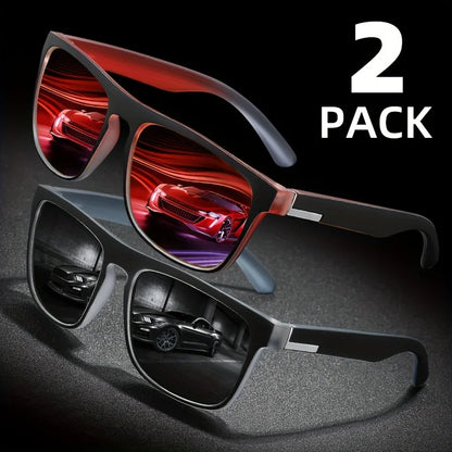 2pcs Square Polarized Sunglasses.