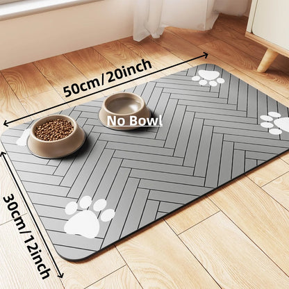 Pet Feeding Mat-Absorbent - Waterproof and Slip Proof.