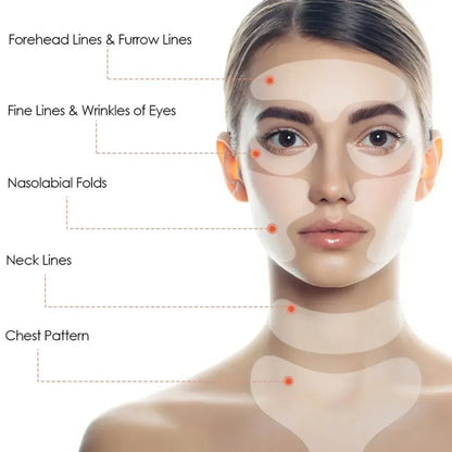 Reusable Silicone Wrinkle Removal Sticker. Forehead Neck Eye Wrinkle Removal Stickers. Anti Aging and Face Lifting Patches. - BLAKESTORE-NG