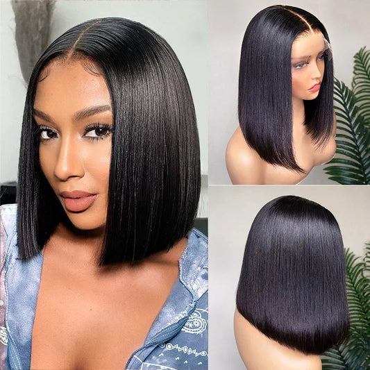 Bob Wig 13x4 HD Transparent Bone Straight Lace Frontal Wig.