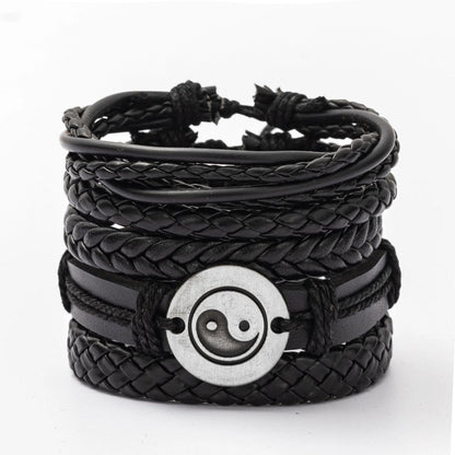 4Pcs/ Set Leather Bracelets For Men. - BLAKESTORE-NG