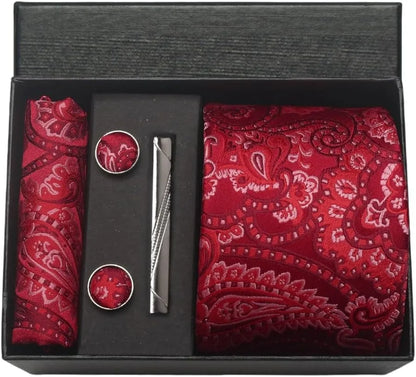100% Silk Necktie Paisley Floral Mens Tie.