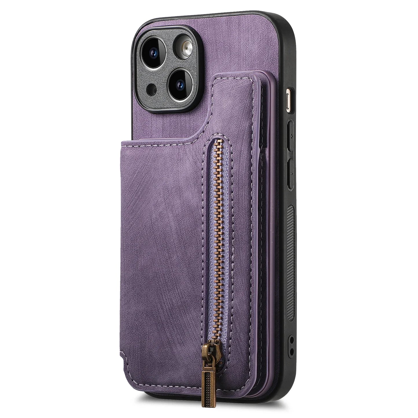 Zipper Cards Solt Wallet Leather Case For iPhone