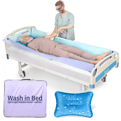 Portable in Bed Bathtub Medical Patient Shower Mattress.