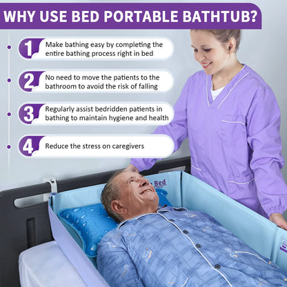 Portable in Bed Bathtub Medical Patient Shower Mattress.