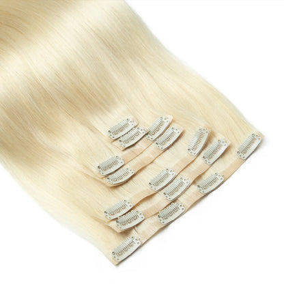 Human Hair Invisible PU Weft Clip.