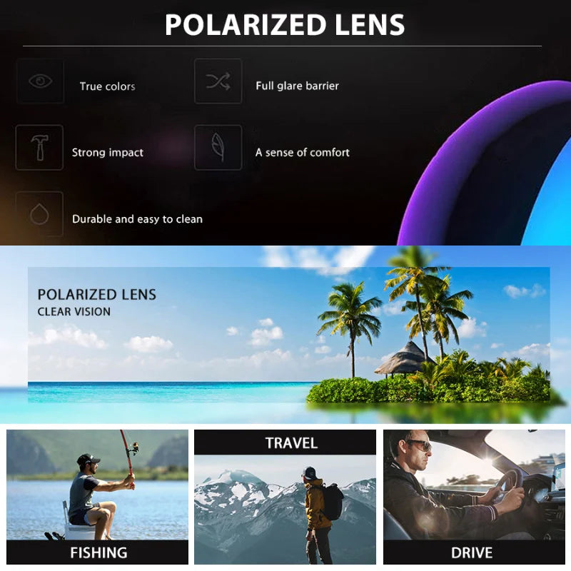 2pcs Square Polarized Sunglasses.