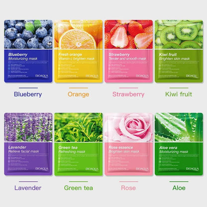 8pcs Natural Plant Beauty Skincare Facial Masks.