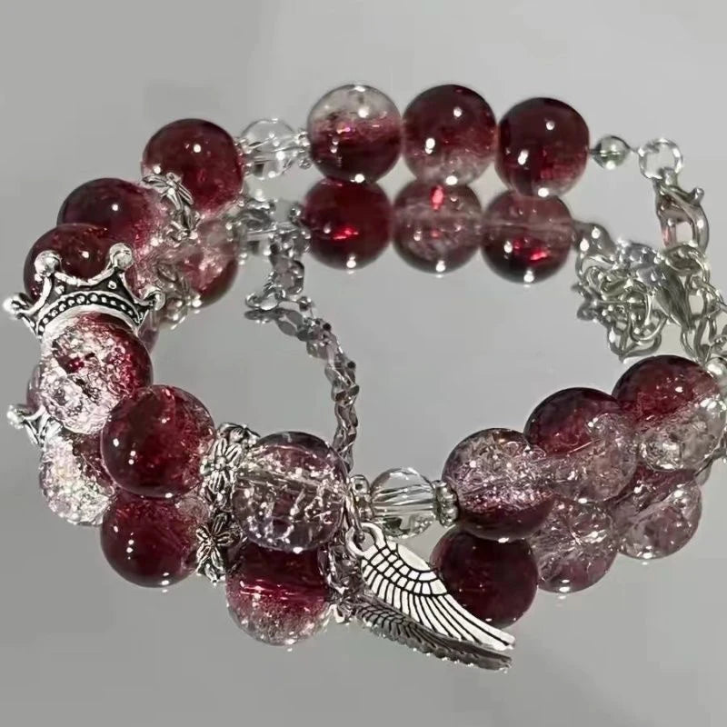 Fantasy Blue Crystal Beads Elastic Rope Bracelet. - BLAKESTORE-NG