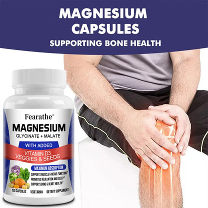 Bone Heart Sleep Nerve Support - Magnesium Glycinate & Malate Complex.